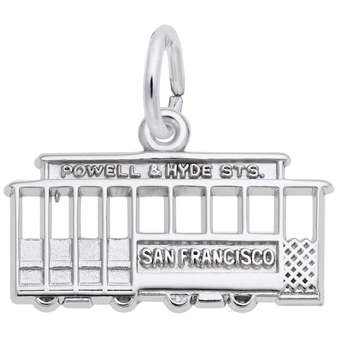 San Fran Cablecar Charm In Sterling Silver