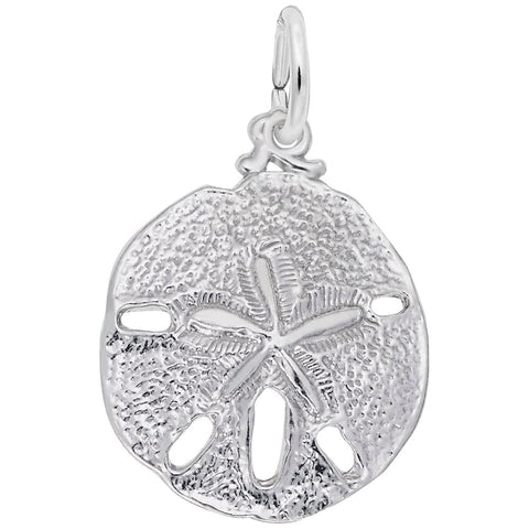 Sand Dollar Charm In 14K White Gold