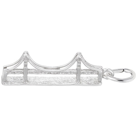 Golden Gate Bridge Charm In 14K White Gold
