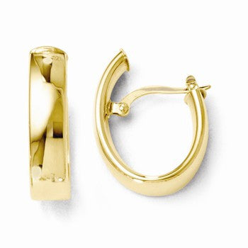 14k Yellow Gold Polished Hoop Earrings