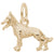 German Shepherd Charm in Yellow Gold Plated