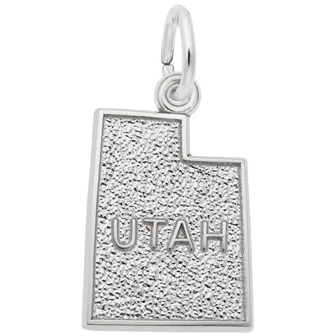 Utah Charm In 14K White Gold