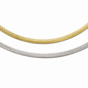 14K Yellow Gold Reversible Adjustable Ustable Omega, 16 inch x 4mm