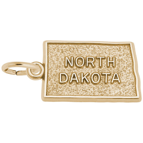 North Dakota Charm in Yellow Gold Plated