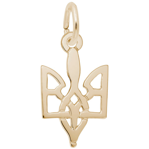 Ukrainian Trident Charm In Yellow Gold