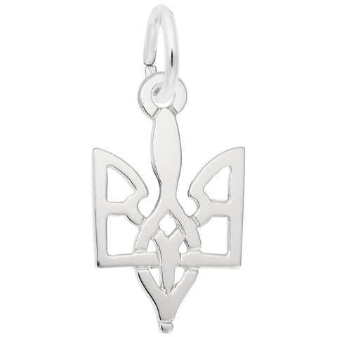 Ukrainian Trident Charm In Sterling Silver