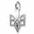 Ukrainian Trident charm in 14K White Gold hide-image