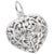 Filigree Heart Charm In 14K White Gold