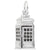 Phone Booth Charm In Sterling Silver