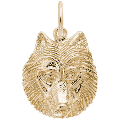 Wolfhead Charm In Yellow Gold