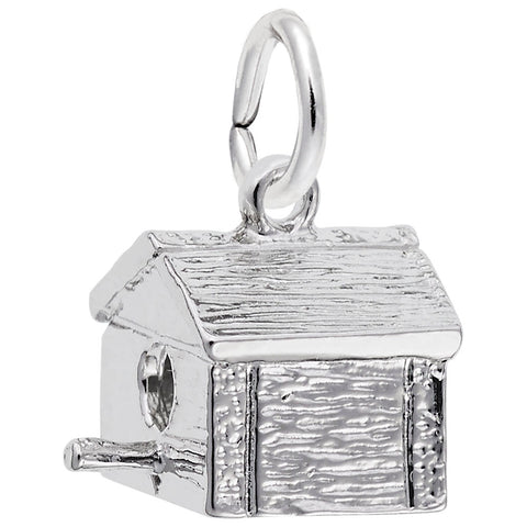 Birdhouse Charm In 14K White Gold