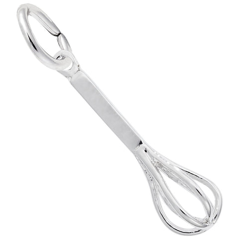 Cooking Whisk Charm In 14K White Gold