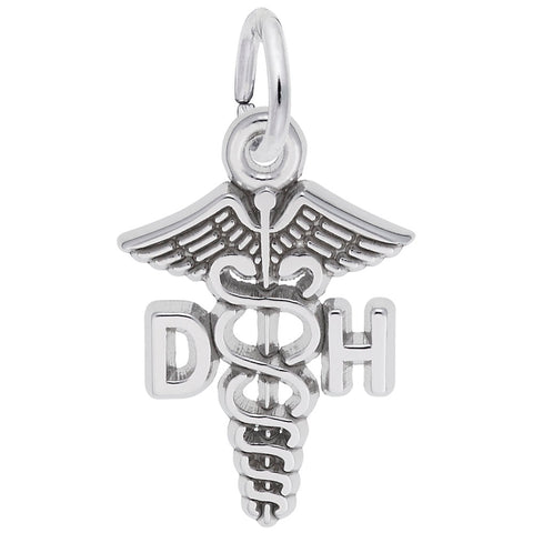 Dental Hygienist Charm In 14K White Gold