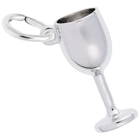 Wineglass Charm In 14K White Gold