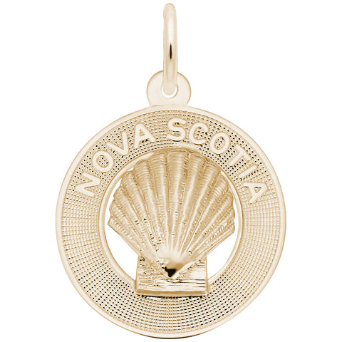 Nova Scotia Shell Charm In Yellow Gold