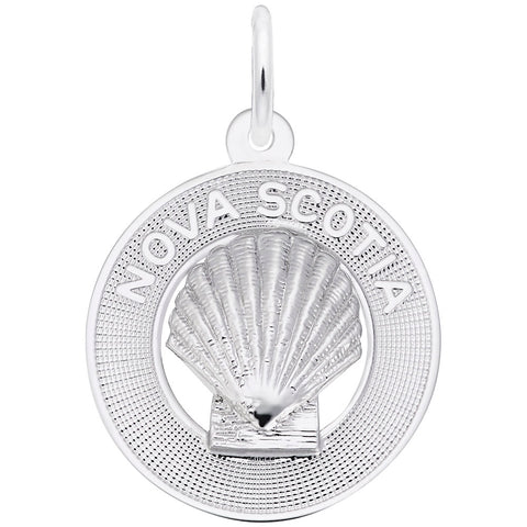 Nova Scotia Shell Charm In 14K White Gold