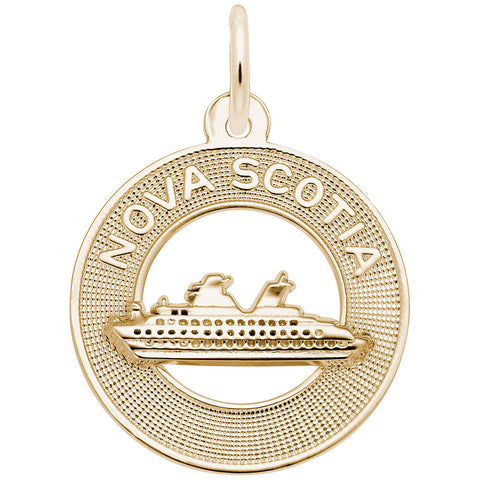 Nova Scotia Cruise Ship Charm In Yellow Gold