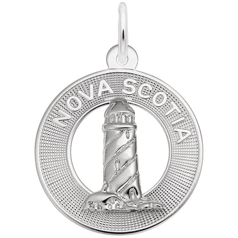 Nova Scotia Lighthouse Charm In 14K White Gold