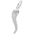 Italian Horn Charm In Sterling Silver