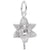 Orchid Charm In 14K White Gold