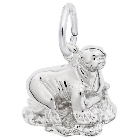 Pier 39 Sea Lion Charm In 14K White Gold