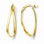 14k Yellow Gold Polished Oval Hoop Earrings