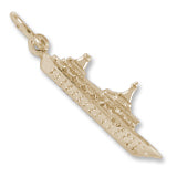 Bahamas Cruise Ship 3D Charm in 10k Yellow Gold