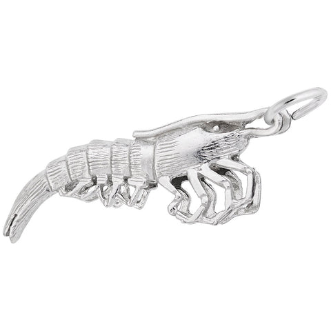 Shrimp Charm In Sterling Silver