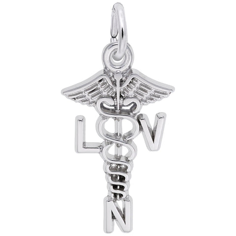 L.V.N. Charm In Sterling Silver