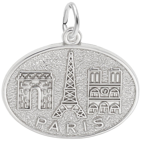 Paris Monuments Charm In 14K White Gold