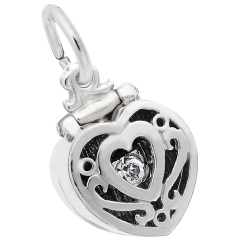 Ring Box Charm In 14K White Gold