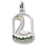Geese A Laying charm in Sterling Silver hide-image