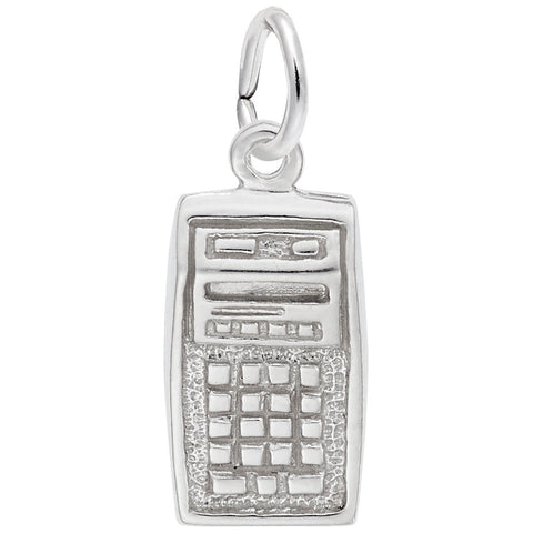 Calculator Charm In 14K White Gold