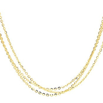 14K Yellow Gold Diamond-Cut-Row Anchor Chain