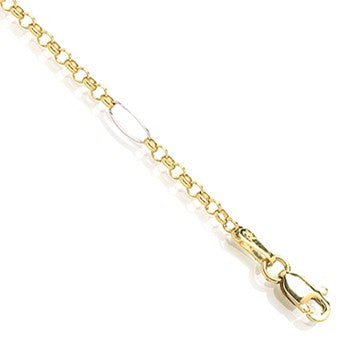 14K Yellow Gold & Rhodium Figarollo, 16 inch x 2.1mm, Jewelry Chains and Necklace