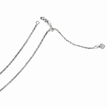 14K White Gold Adjustable Ustable Cyclone Chain