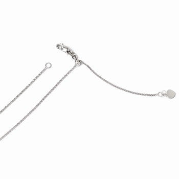 14K White Gold Adjustable Ustable Curb Chain