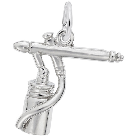 Airbrush Charm In 14K White Gold