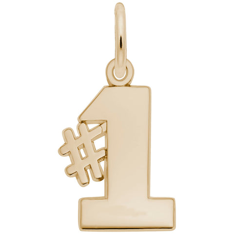 #1 Charm in Yellow Gold Plated