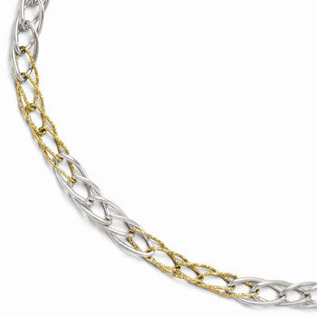 14K Yellow Gold & Rhodium Link Necklace