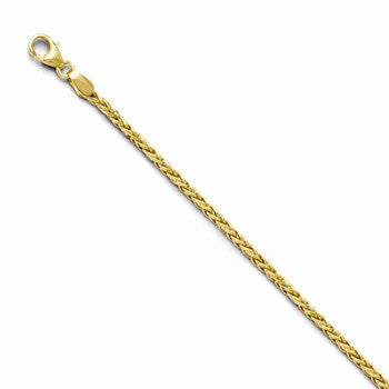 14K Yellow Gold Lite Square Wheat Chain