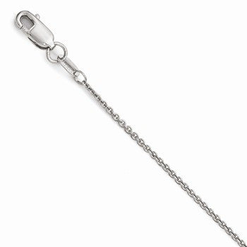 14K White Gold Round Cable Chain