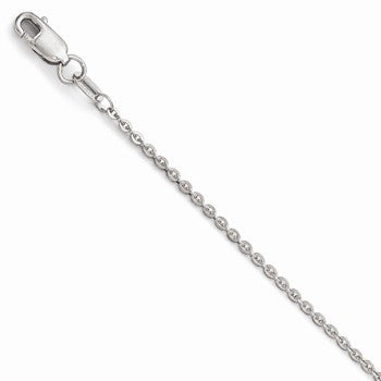 14K White Gold Flat Cable Chain