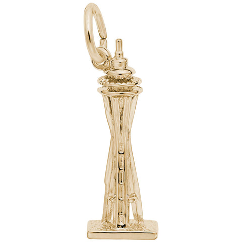 Seattle Space Needle Charm in Yellow Gold Plated