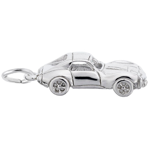 Car Charm In 14K White Gold