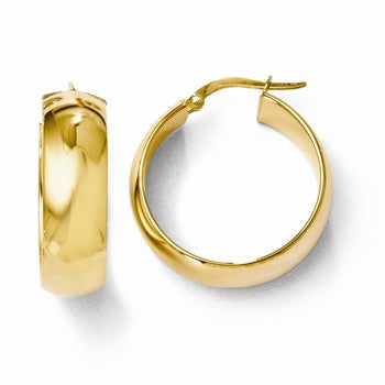 14k Yellow Gold Polished Hoop Earrings
