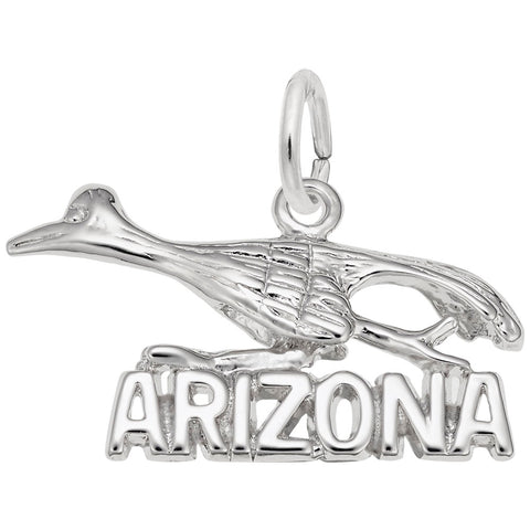 Arizona Road Runner Charm In 14K White Gold