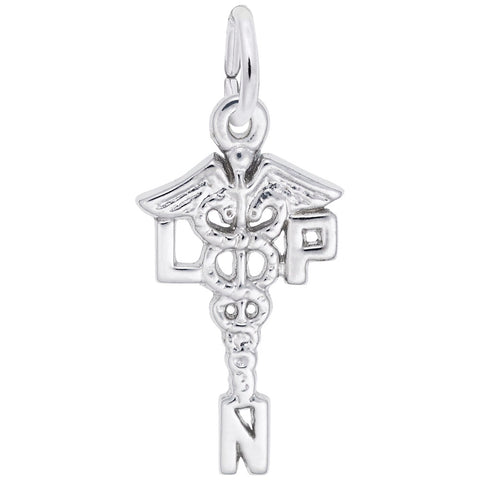 Licensed Practical Nurse Charm In 14K White Gold