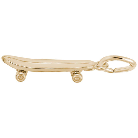 Skateboard Charm In Yellow Gold