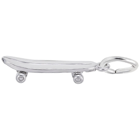 Skateboard Charm In Sterling Silver